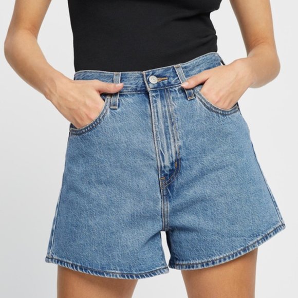 Aritzia Levi's High Loose Short - Number One (Med Denim) - Size 32 - Picture 1 of 8
